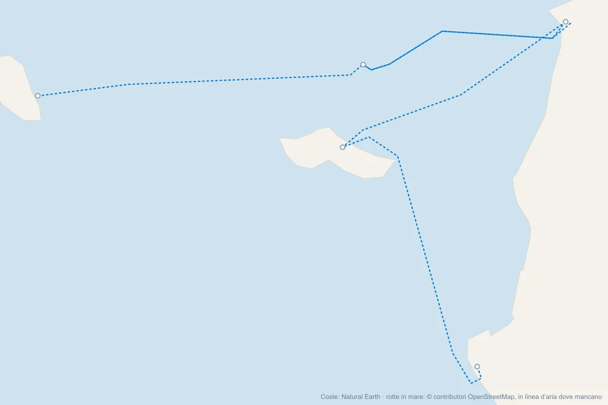 Mappa degli aliscafi e dei traghetti per Favignana, Levanzo e Marettimo da Trapani e da Marsala